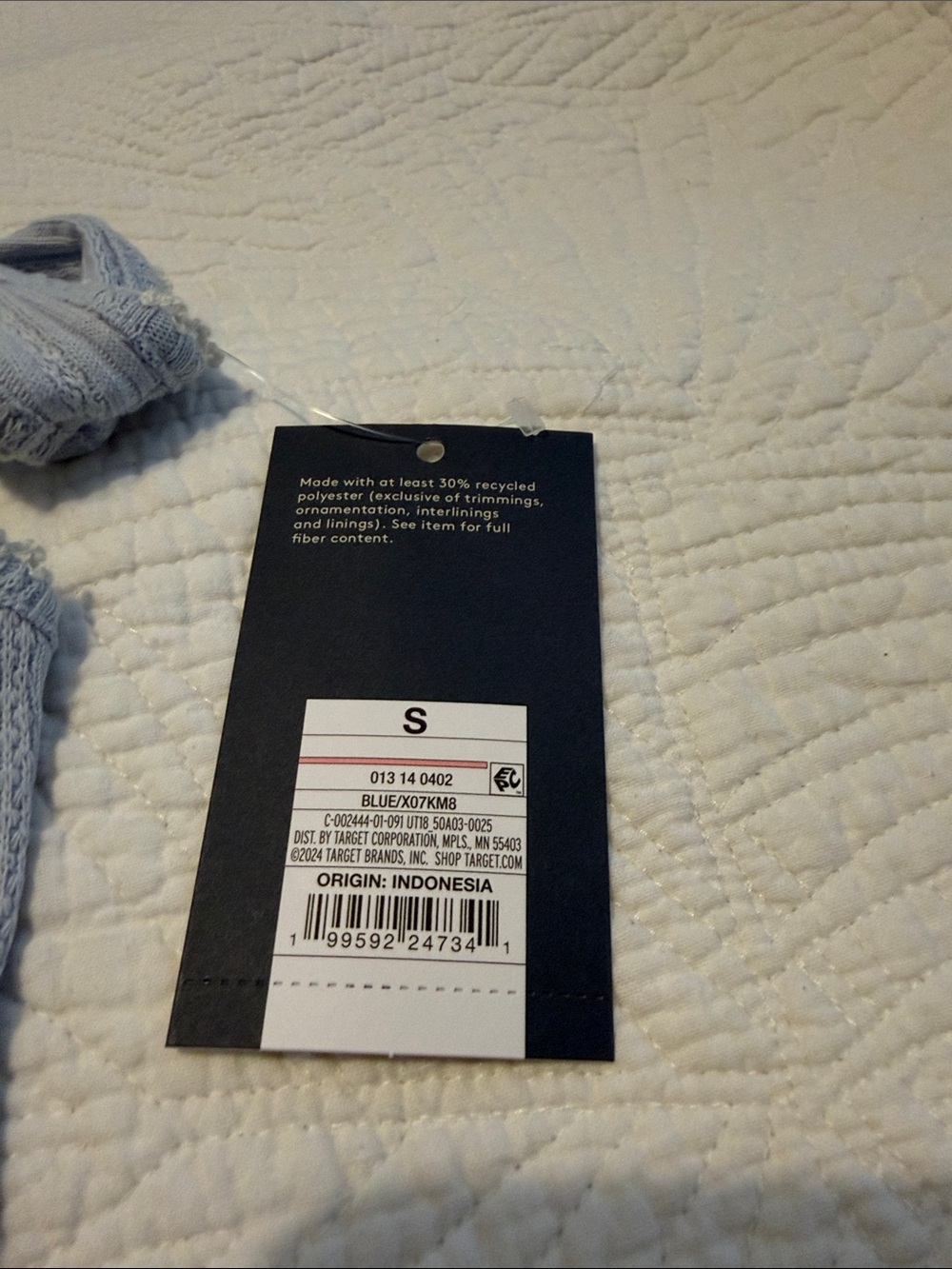 Universal Thread Light Blue Ribbed V-Neck Tank - Picture 3 of 4